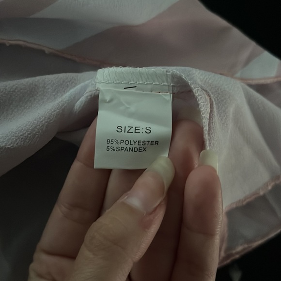 Pink and White Stripped Shirt, Size Small - Picture 2 of 3